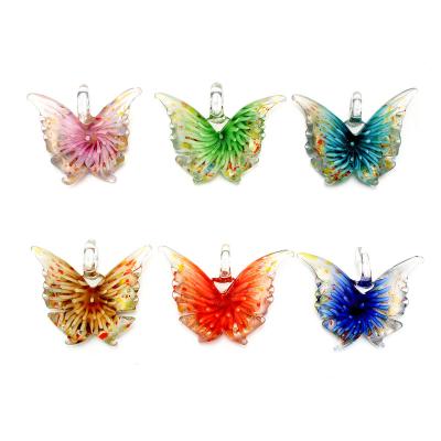 China Punk Murano Glass Butterfly Spell Animal Flower 3D Lampwork Beads Pendants Diy Necklace for sale