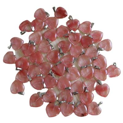 China FASHIONABLE Natural Stone Watermelon Bead Charms Love Heart Pendants 20mm Red Wholesale Women Gift For DIY Jewelry Making for sale