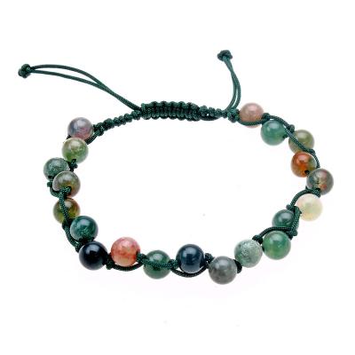 China FASHIONABLE Bangle Bracelets Wholesale Green Agate Gemstone Stone Bracelet Jewelry Handwoven Bracelets for sale