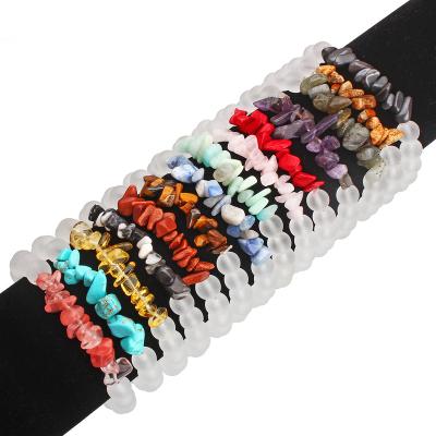 China Other Natural Gemstone Gravel Agate Crystal Amethyst Stone Bracelets For Women Bracelet for sale