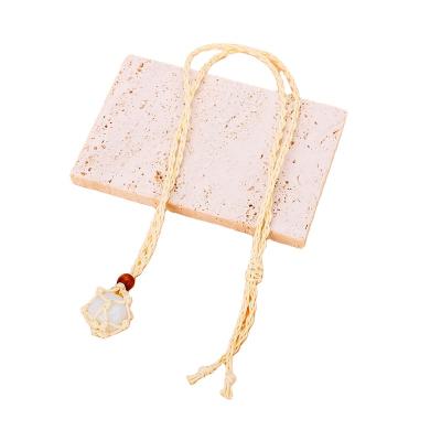 China FASHIONABLE mixed color natural semi-precious stone hand - woven net bag necklace jewelry for sale