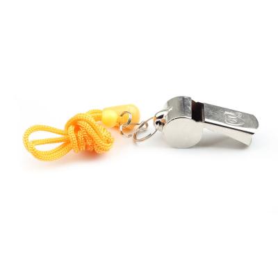 China ABS Referee metal whistle basketball football game iron whistle with rope fan lifesaving stainless steel whistle for sale