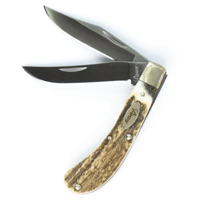 China Non-variable traditional knife with buck handle for hunting stainless steel blade pocket hunter camping knife for sale