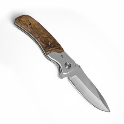 China Open Slide Bead Blast Blade Folding Knife 8CrR14 Fine Wooden Blade, Rosewood Handle Pocket Knife for sale