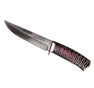 China Feather Non-variable Fixed Blade Damascus Hunting Survivalself Defense Camping Pocket Knife for sale