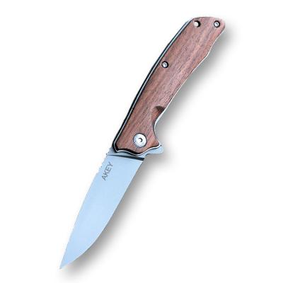 China 3Cr13 Handle Non-variable Wooden Blade Walnut Ball Bearing Survival Folding Greyed Pocket Knife for sale