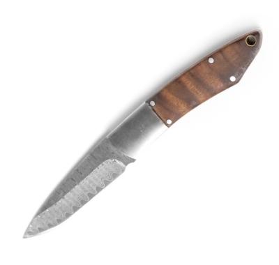 China Non-Variable Handle Fixed Wood Knife Fixed Blade Redwood Damascus Blade Fixed Pocket Knife for sale