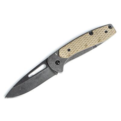 China Sight Lock D2 Blade Thumb Slot Survival Liner Folding Knife Ball Bearing Non-variable Pocket Knife for sale