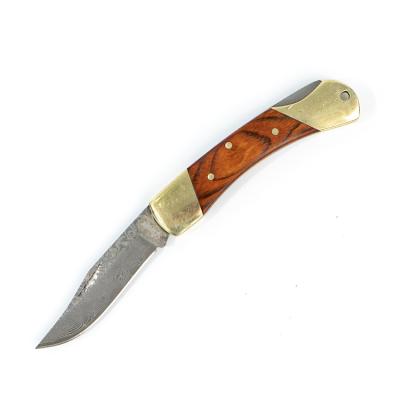 China Folding Non-variable Knife Indoor Redwood Damascus Blade Fixed Survival In The Wild Pocket Knife for sale