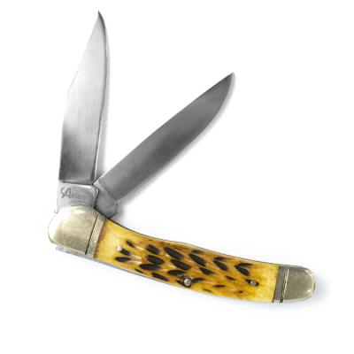 China Traditional Open Slide Trapper Pocket Knife Stainless Steel Blade Open Bone Peanut Folding Knife for sale