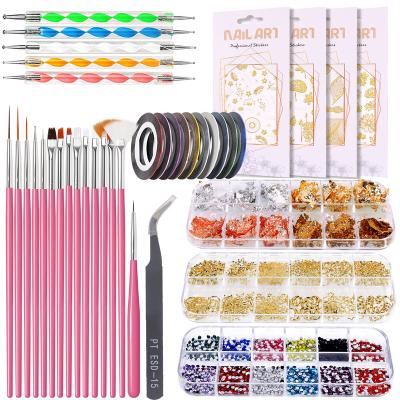 China Clay Tiktok Nail Gel Professional DIY Kit Store Soft Beginners Nail Art Tool Kit Painting Brush Color Diamond Set Nail Decoration Manicure for sale