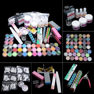 China Soft Clay Tiktok 42 Color Nail Kit Acrylic Powder Glitter UV Gel Tips With Nail Balancing Kit Acrylic Liquid Rhinestones For Nail Extension for sale