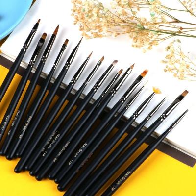 China NAIL Factory Production Nail Pencil Painting Set Tool Sweep Custom Logo Rhinestone Painting Nail Art Gel Brush Set for sale