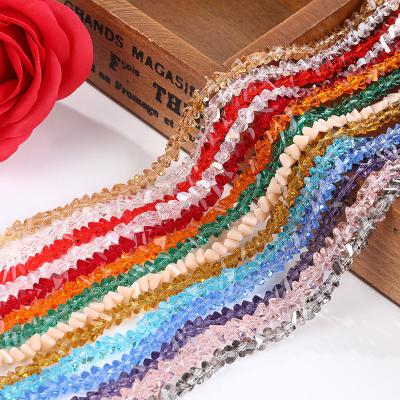 China Popular Beads Crystal Chain Jewelry Accessories Multicolor Triangle Crystal Glass Beads 4mm 6mm Fashion Jewelry Clothing for sale