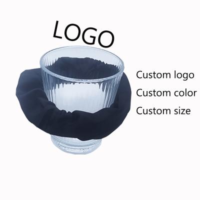 China Drink Cover Free Sample No Moq Condom Cup Lids Drink Cover Scrunchie Hair Scrunchie Cup Lid Black Elastic Glass Cup For Drinks for sale