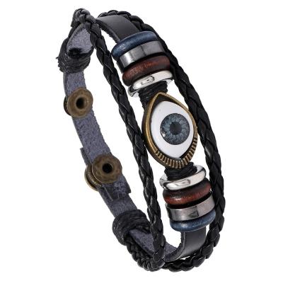 China Wholesale Hot Selling Evil Eye Jewelry Hip Hop Singer Accessories Blue Evil Eye Bracelet Casual/Sports Yiwu Factory for sale