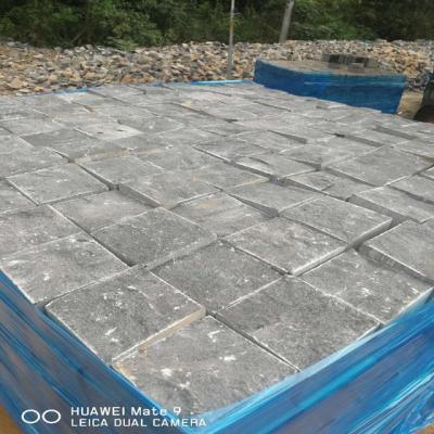 China China new modern blue stone kerbstone, natural black basalt paving cubes stone with random honeycomb for sale