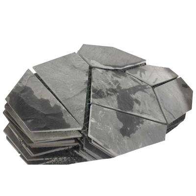 China Modern Nature Stone Paving Black Slate Tile Sidewalk Pattern Slab For Garden Decoration for sale