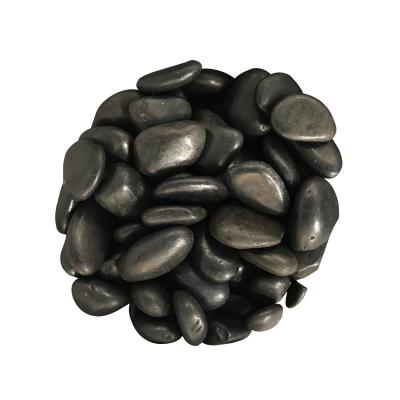 China Modern high polished black river stone pebbles landscape stone for sale