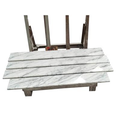 China Modern Follow Vein Stairs Bianco Carrara Marble Stairs White Marble Design for sale