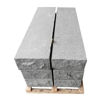 China Contemporary Outdoor Use Dark Gray Granite G654 Rough Natural Stone Stairs for sale