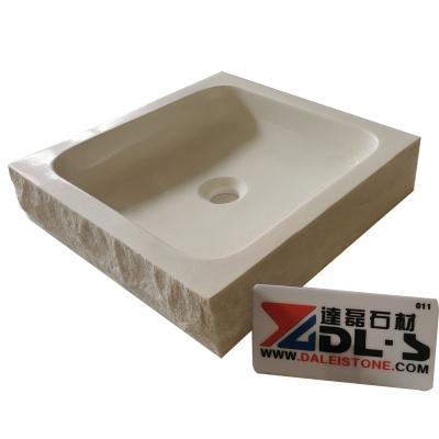 China Modern Natural Stone Wash Basin China Customized Design White Marble Bathroom Sink for sale