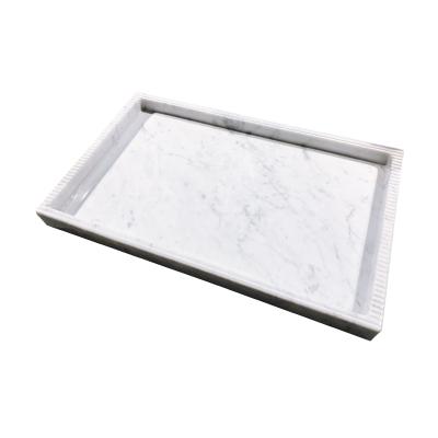 China Hot Sale Marble Tray Carrara White Marble Dining Dish Sustainable Fruit Bowl for sale