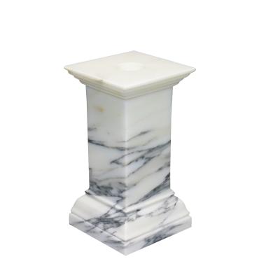 China home decoration modern white marble stone candle holder for home decoration for sale