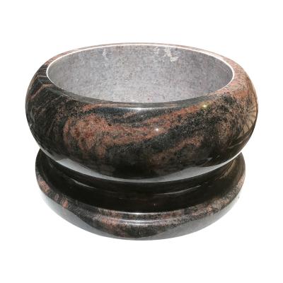 China Modern Mix Color Granite Polished Stone Flower Vase For Grave Headstone Memorial Vase for sale