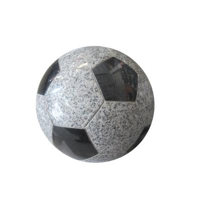 China Modern Stone Sculpture In Gray And Black Granite Football Soccer Ball for sale