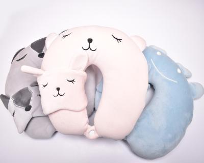 China Memory Cartoon U-Pillow Travel Neck Pillow U Shaped Pillow With Blinder for sale