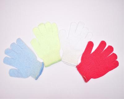 China EXFOLIATE Body Spa Massage Scrubber Shower Glove Nylon Bath Gloves Exfoliating Gloves for sale