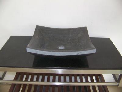 China Natural blue limestone bathroom sink honed for sale