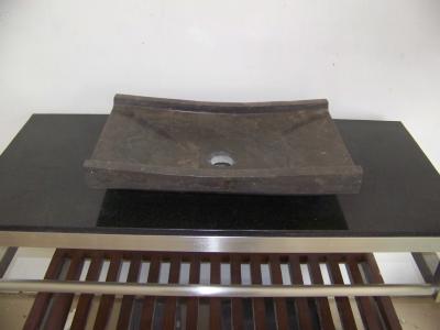 China Natural blue limestone bathroom sink honed for sale