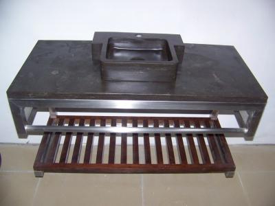 China Natural blue limestone bathroom sink honed for sale