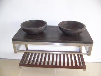 China Natural blue limestone bathroom sink honed for sale