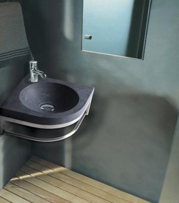 China Natural blue limestone bathroom sink honed for sale