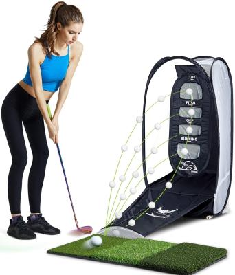 China Golf Putting Practice One-Piece Folding Drop Boat Backyard Golf Hitting Practice Target Net Indoor Chipping Training Aids for sale