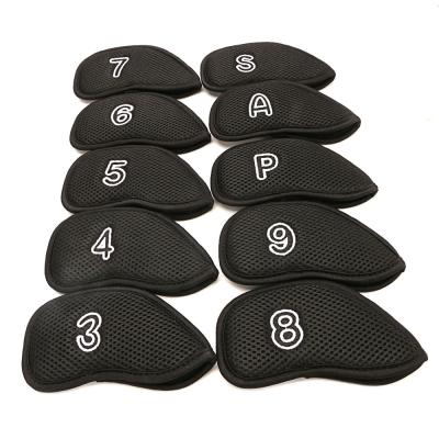 China Amazon Hot Selling 10Pcs/Pack New Meshy Golf Iron Meshy Covers wedge cover device set golf clubs headcover for sale