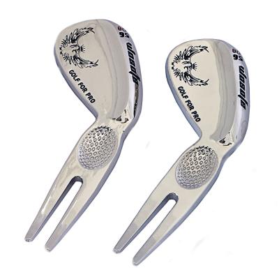 China Tool Wedge Shape Fork Greens Repair Fork Golf Accessories Golf Fork Metal Ball Divot GU37 for sale