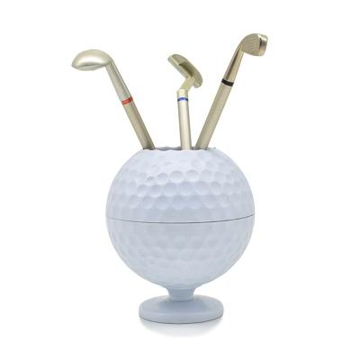 China Business Gift Novelty Mini Ball Pen Pencil Holder Desk Accessories Decoration Golf Gift for sale