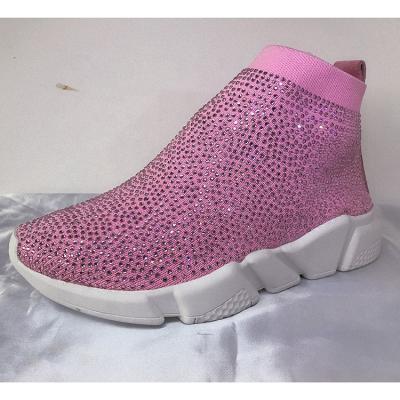 China Anti-Smell Factory Custom Wholesale Rhinestone Sneakers Women Shoe for sale