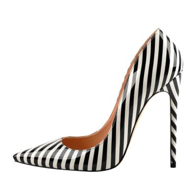 China ARCH Simple Support Zebra Skin Shape High Heels Elegant Stiletto Toe Party Pumps Shoes for sale