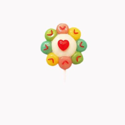 China Big Wave Handmade Lollipop Sugar Free Panel Lollipop Custom Color Hard Candy Valentine's Day Gift for sale