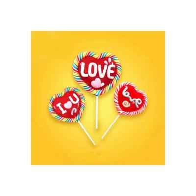 China Custom Factory Direct Sales Sugar Free Multicolor Heart Shaped Christmas Gift Sugar Free Lollipop Stick for sale