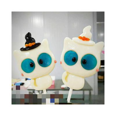 China Hot Sales Sugar Free Multicolor Halloween Mixed Fruit Lollipop Cartoon for sale