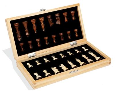 China Europe FSC wooden magnetic felted chess set set chess board game storage wood inner chess pieces for sale