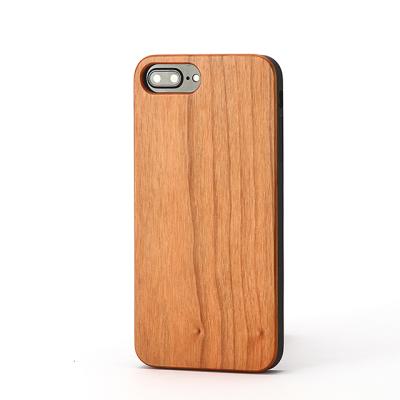 China Wood Products Wholesale Real Custom White Wooden Cell Phone Case For Phone 7 8 plus Cherry Nature Wood Cover for sale