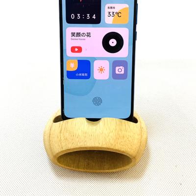 China Wooden Products Round Sound Amplifier For Cell Phone, Creative Desktop Cell Phone Stand Sound Amplifier Bamboo Base For Desktop Cell Phone To Court for sale