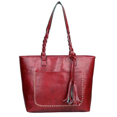 China Lady Wholesale Ladies Tassel Tote Bags New Fashion Women's Shoulder Handbag Bags Designer Luxury Women Tote Bags for sale